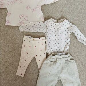 Zara Baby Girl Clothing Set - Pink and White
